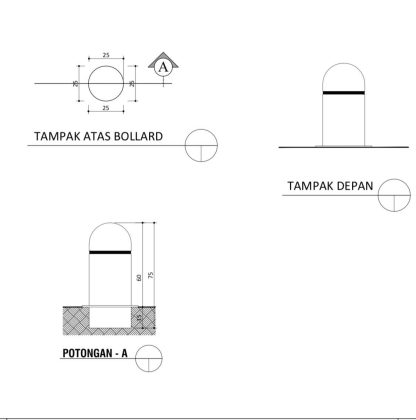 Bollard Tiang Trotoar Pedestrian - Image 4